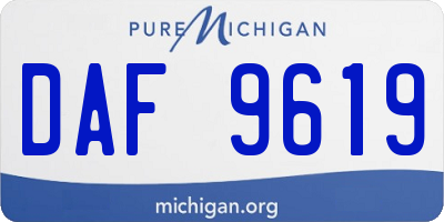 MI license plate DAF9619
