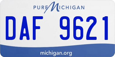 MI license plate DAF9621