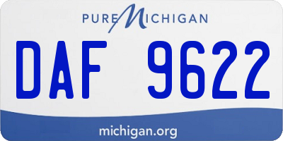 MI license plate DAF9622
