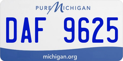 MI license plate DAF9625