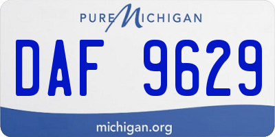 MI license plate DAF9629