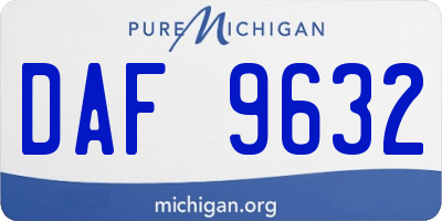 MI license plate DAF9632