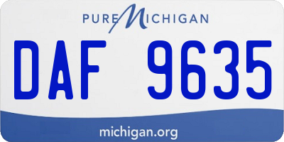 MI license plate DAF9635
