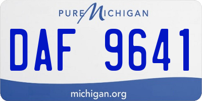 MI license plate DAF9641