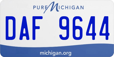 MI license plate DAF9644