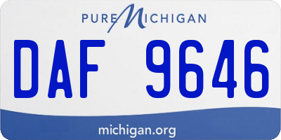 MI license plate DAF9646