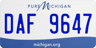 MI license plate DAF9647