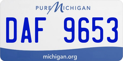MI license plate DAF9653