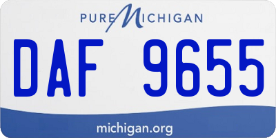 MI license plate DAF9655