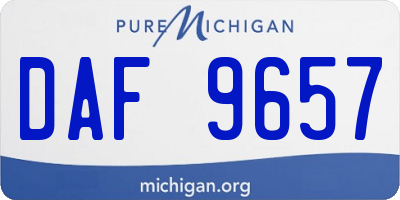 MI license plate DAF9657