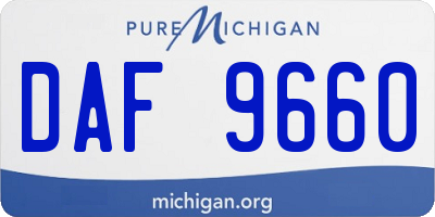 MI license plate DAF9660