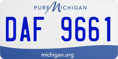 MI license plate DAF9661