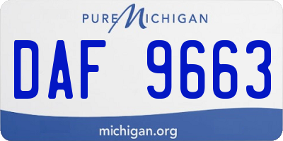 MI license plate DAF9663