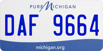 MI license plate DAF9664