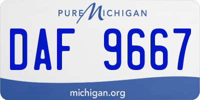 MI license plate DAF9667