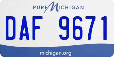 MI license plate DAF9671