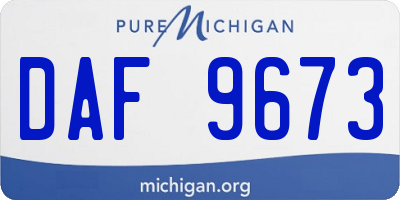 MI license plate DAF9673