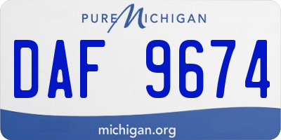 MI license plate DAF9674