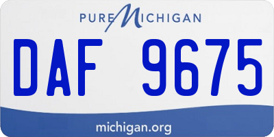 MI license plate DAF9675