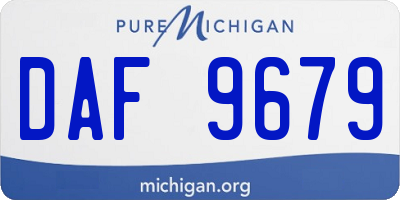 MI license plate DAF9679