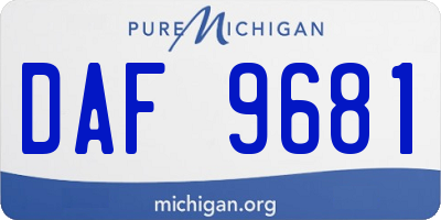 MI license plate DAF9681