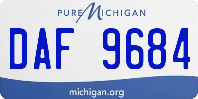MI license plate DAF9684