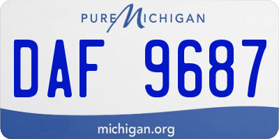 MI license plate DAF9687