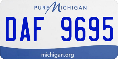 MI license plate DAF9695