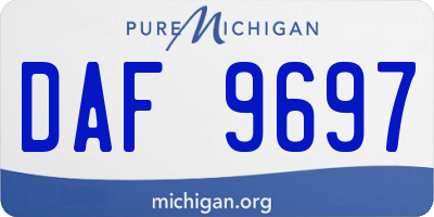 MI license plate DAF9697