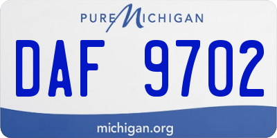 MI license plate DAF9702