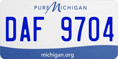 MI license plate DAF9704
