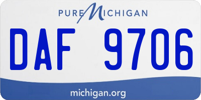 MI license plate DAF9706