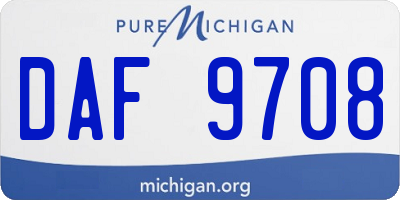 MI license plate DAF9708