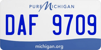 MI license plate DAF9709