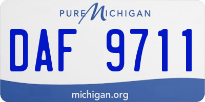 MI license plate DAF9711