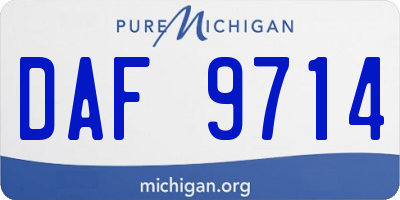 MI license plate DAF9714