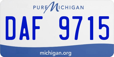 MI license plate DAF9715