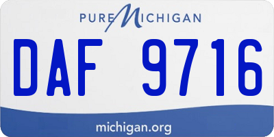 MI license plate DAF9716