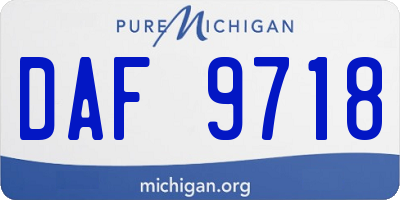MI license plate DAF9718
