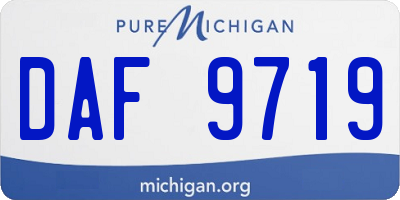 MI license plate DAF9719