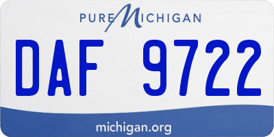 MI license plate DAF9722