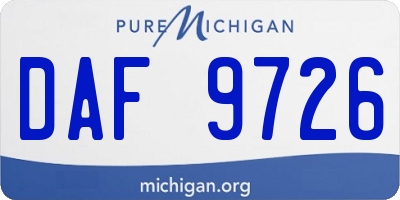 MI license plate DAF9726