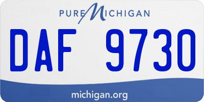 MI license plate DAF9730