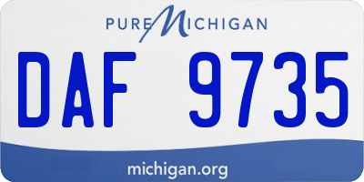 MI license plate DAF9735
