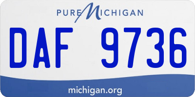 MI license plate DAF9736