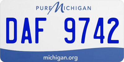 MI license plate DAF9742