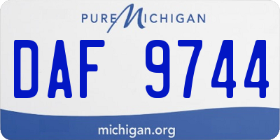 MI license plate DAF9744