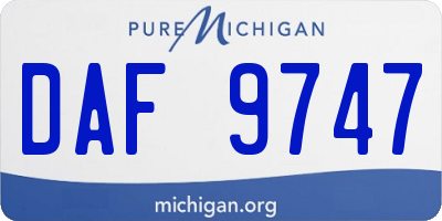 MI license plate DAF9747