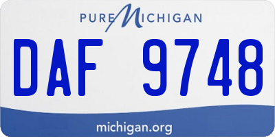 MI license plate DAF9748