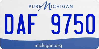 MI license plate DAF9750